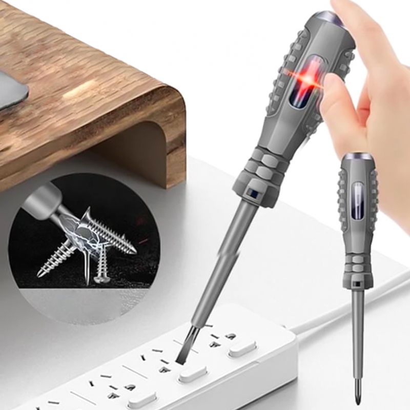 8 Tournevis Testeurs Électriques - Détecteur De Tension 12-220V Avec Lumière Bicolore & Embout Magnétique - Pour Électriciens & Bricoleurs !