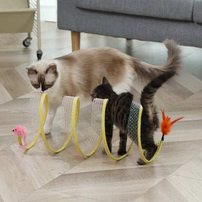 🔥🐱 PROMO -50% ! Jouet Tunnel pour Chat CattyCoil – Stimulation Naturelle, Santé & Activité (Avec Surprise eBook/Boîte Mystère)