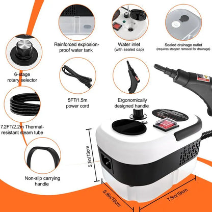 🌞Réveil du Printemps : 50% de Réduction ! 💧 Nettoyeur Vapeur Professionnel 2500W – 6 Niveaux – Nettoyage & Dégraissage Sans Produits Chimiques – Pour Cuisine, Salle de Bain & Voiture – Haute Température & Pression