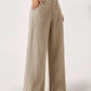 Pantalon large pour femme, avec poches et taille haute