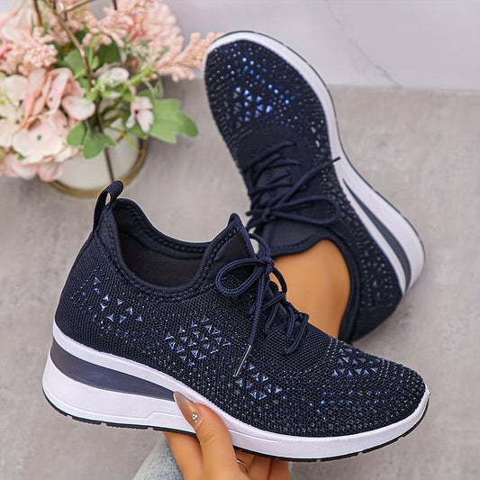 💎 53% DE RÉDUCTION ! 💎 Chaussures de Sport Orthopédiques pour Femme – Cuir Haut de Gamme, Strass Élégants & Soutien Postural Médical ✨👟