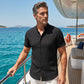 Chemise à manches courtes et col montant pour homme - Été