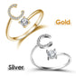 💍💖 PROMO -50% ! Bague Initiale d'Amour – Personnalisable, Or/Acier Inoxydable, Hypoallergénique, Ajustable (Cadeau Romantique)