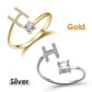 💍💖 PROMO -50% ! Bague Initiale d'Amour – Personnalisable, Or/Acier Inoxydable, Hypoallergénique, Ajustable (Cadeau Romantique)
