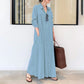 Robe à manches longues, simple et colorée