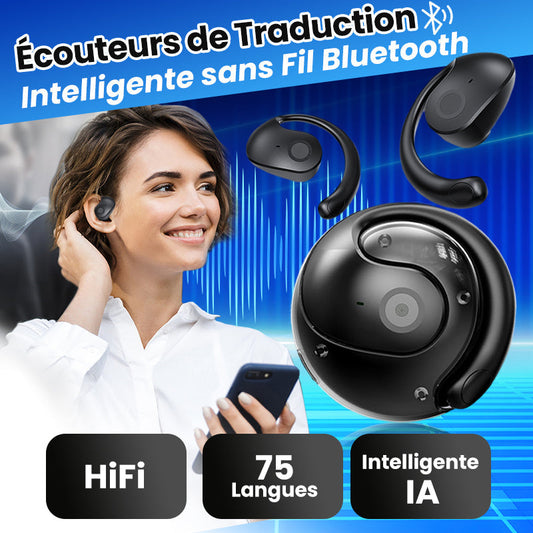 🎧 50% DE RÉDUCTION ! Écouteurs de Traduction Intelligente sans Fil – Traduction en Temps Réel, Design Confortable & Qualité Sonore HD