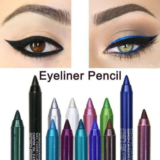✨💧🎨 Eyeliner Coloré Longue Tenue Waterproof 24h – Ensemble 13 Couleurs (Mat & Nacré, 15 cm)