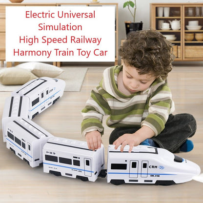 🚄🧒 Jouet électrique de simulation de train à grande vitesse – Design réaliste, marche avant et arrière, le rêve des petits passionnés de chemins de fer, compatible avec les circuits classiques ou en libre circulation sur le sol 🌟🛤️