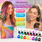 🎨🛒 -50% ! 🌈 Kit Craies Capillaires – 12 Couleurs Éclatantes, Lavable & Applicateur Facile pour Fêtes & Photos.