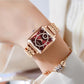 💎 Montre carrée de mode pour femme avec diamants - Or Rose
