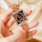 💎 Montre carrée de mode pour femme avec diamants - Or Rose