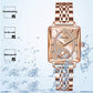💎 Montre carrée de mode pour femme avec diamants - Or Rose