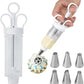 🎂🛒 -50% ! 🍰 Kit Pistolet à Décorer les Gâteaux en Inox – Set Complet avec 18 Embouts & Douilles – Décorez l’Intérieur & l’Extérieur.