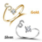 💍💖 PROMO -50% ! Bague Initiale d'Amour – Personnalisable, Or/Acier Inoxydable, Hypoallergénique, Ajustable (Cadeau Romantique)