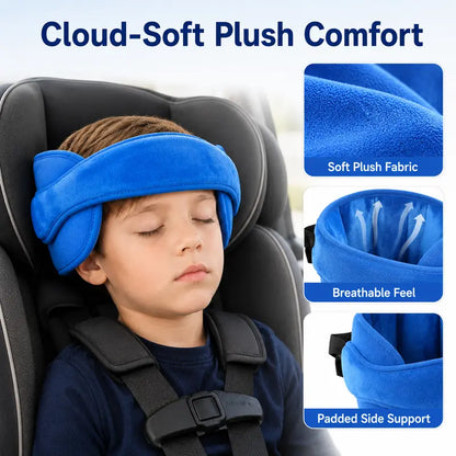 Sangle d'appui-tête pour siège auto enfant, bande de soutien souple et moelleuse pour la sieste, réglable, avec coussins latéraux rembourrés
