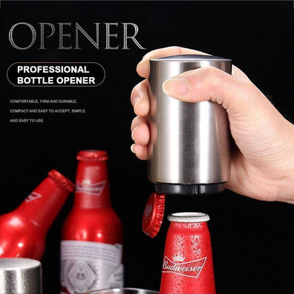 🍺 Ouvre-Bouteille Automatique en Acier Inoxydable – Aimant Intégré & Design Ergonomique – Pour Bière et Boissons – Noir/Argent/Or/Rose 🍻