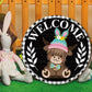 🐇SPRING 2026 HOT SELLER💥Panneau de bienvenue interchangeable Highland Cow avec aimant, chapeaux amovibles et jolis bovins à suspendre