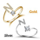 💍💖 PROMO -50% ! Bague Initiale d'Amour – Personnalisable, Or/Acier Inoxydable, Hypoallergénique, Ajustable (Cadeau Romantique)