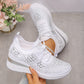 💎 53% DE RÉDUCTION ! 💎 Chaussures de Sport Orthopédiques pour Femme – Cuir Haut de Gamme, Strass Élégants & Soutien Postural Médical ✨👟