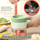 🔪 Robot culinaire électrique 4-en-1 – 3 lames (trancher/hacher), brosse de nettoyage incluse – Matériau ABS+PP+PC alimentaire, lame inox – Compact et portable – Idéal pour légumes, viande et bébé 🥕🍖