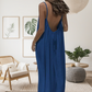 Robe Longue Décontractée Femme – Dos Nu Nœud, Bretelles Réglables, Coupe Ample & 6 Couleurs S–2XL 👡