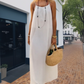 Robe Longue Décontractée Femme – Dos Nu Nœud, Bretelles Réglables, Coupe Ample & 6 Couleurs S–2XL 👡