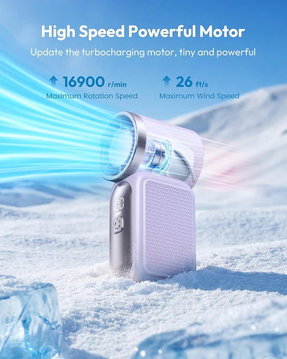 🌀💨 PROMO FLASH 50% ! Mini Ventilateur Portable Turbo LED 6 Vitesses – 3000mAh, USB-C, 107g, Affichage, Parfait pour Voyage, Maquillage & Quotidien ✨