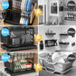 🍽️✨🏠 PROMO -60% ! Égouttoir à Vaisselle 2 Niveaux – Bec Rotatif 360°, Gain de Place & Stable pour Famille (Noir/Blanc)