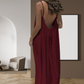 Robe Longue Décontractée Femme – Dos Nu Nœud, Bretelles Réglables, Coupe Ample & 6 Couleurs S–2XL 👡