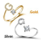 💍💖 PROMO -50% ! Bague Initiale d'Amour – Personnalisable, Or/Acier Inoxydable, Hypoallergénique, Ajustable (Cadeau Romantique)