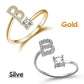💍💖 PROMO -50% ! Bague Initiale d'Amour – Personnalisable, Or/Acier Inoxydable, Hypoallergénique, Ajustable (Cadeau Romantique)