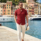 Chemise à manches courtes et col montant pour homme - Été