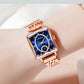 💎 Montre carrée de mode pour femme avec diamants - Or Rose