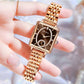 💎 Montre carrée de mode pour femme avec diamants - Or Rose