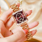 💎 Montre carrée de mode pour femme avec diamants - Or Rose
