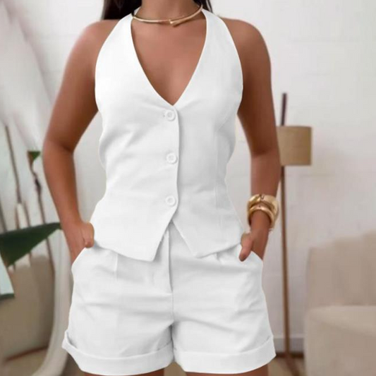 Ensemble 2 pièces avec gilet dos-nu et short
