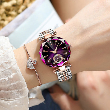 Montres de luxe pour femmes en acier inoxydable étanche quartz femelle de bracelet femelle cadeau fille + boîte