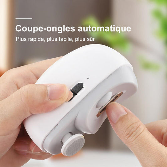 ✨💅🌿 ACHETEZ 2, OBTENEZ 1 GRATUIT ! Coupe-Ongles Électrique 2-en-1 avec Polisseur – LED, USB & Ultra-Léger 120g (Blanc/Rose/Violet)
