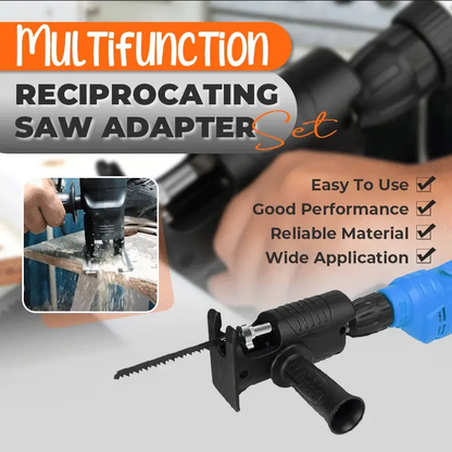 🔧 Adaptateur Scie Sabre pour Perceuse – Acier – 3 Lames Incluses for Bois & Métal