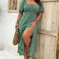 Robe Longue Grande Taille Bohème à Imprimé Fleuri et Fente