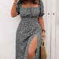 Robe Longue Grande Taille Bohème à Imprimé Fleuri et Fente