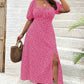 Robe Longue Grande Taille Bohème à Imprimé Fleuri et Fente