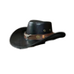 🤠☀️🏕️ PROMO LIMITÉE -50% ! Chapeau Cowboy Anti-UV Respirant – Large Visière, Détails Rivets & Cuir de Vache (Noir/Marron, Taille Unique)