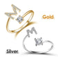 💍💖 PROMO -50% ! Bague Initiale d'Amour – Personnalisable, Or/Acier Inoxydable, Hypoallergénique, Ajustable (Cadeau Romantique)