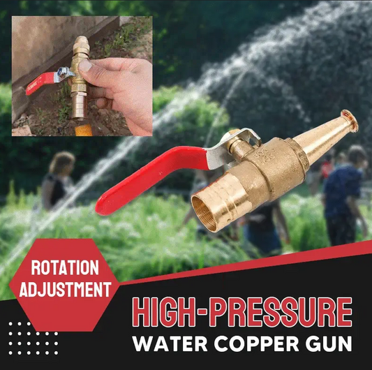 📢⏰🔫 Pistolet à Eau Haute Pression en Cuivre – Buse Multifonction, Soupape Renforcée & Poignée Antidérapante (Laiton)
