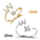 💍💖 PROMO -50% ! Bague Initiale d'Amour – Personnalisable, Or/Acier Inoxydable, Hypoallergénique, Ajustable (Cadeau Romantique)