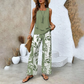 🌺👕👖 PROMO -50% ! Ensemble 2 Pièces Femme – Top sans Manches & Pantalon, Imprimé Tendence, 6 Couleurs, S-3XL