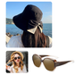 👒🔥 PROMO -50% ! Chapeau de Soleil Femme Larges Bords – Protection 360° Visage Oreilles Cou, Tissu Respirant Premium Doux Peau, Flexible Enroulable Voyage, Nœud Ruban Élégant · 3 Coloris · 55-57cm ✨