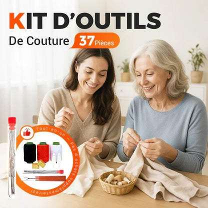 🧵 Kit de couture 37 pièces – tout ce dont vous avez besoin pour créer et réparer avec style ✂️✨