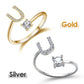 💍💖 PROMO -50% ! Bague Initiale d'Amour – Personnalisable, Or/Acier Inoxydable, Hypoallergénique, Ajustable (Cadeau Romantique)